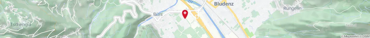 Kartendarstellung des Standorts für Rosenegg Apotheke in 6706 Bürs
